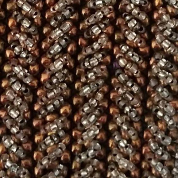 Metallic and clear beaded snap closure cuff - Picture 4 of 5